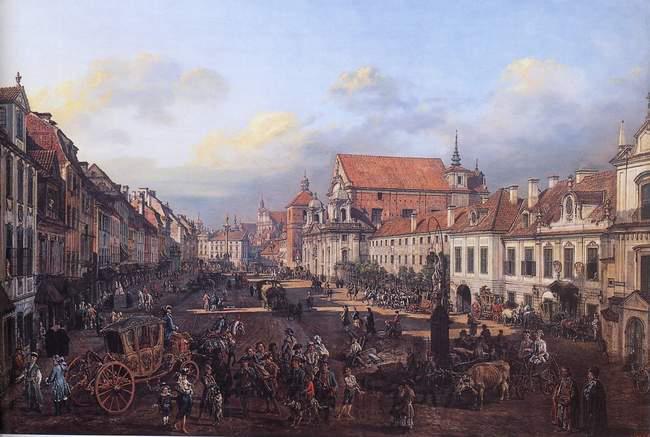 Bernardo Bellotto View of Cracow Suburb leading to the Castle Square Spain oil painting art